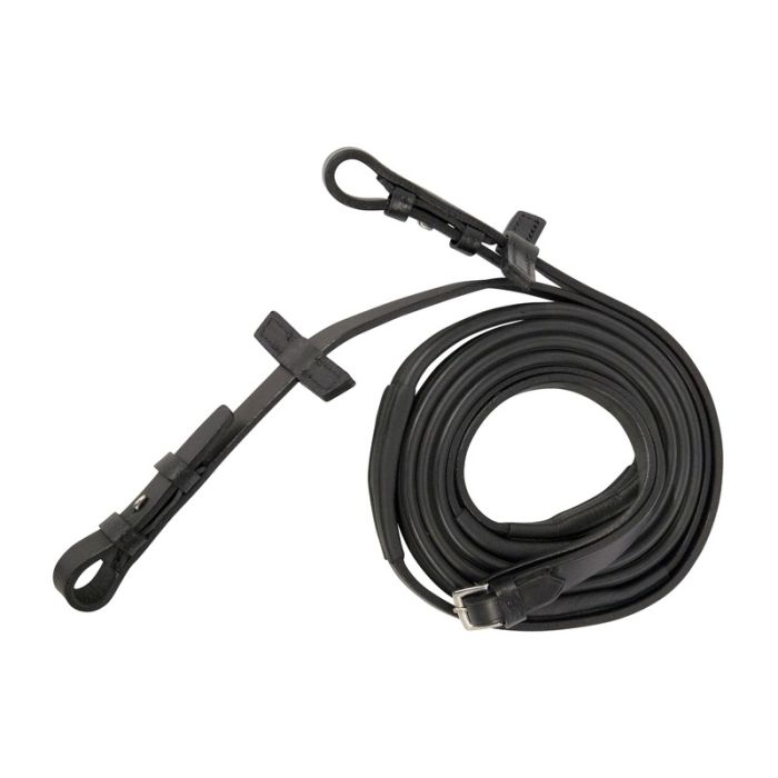 Stubben Slimline 1/2" Rubber Reins With Hooks And Silver Fittings 